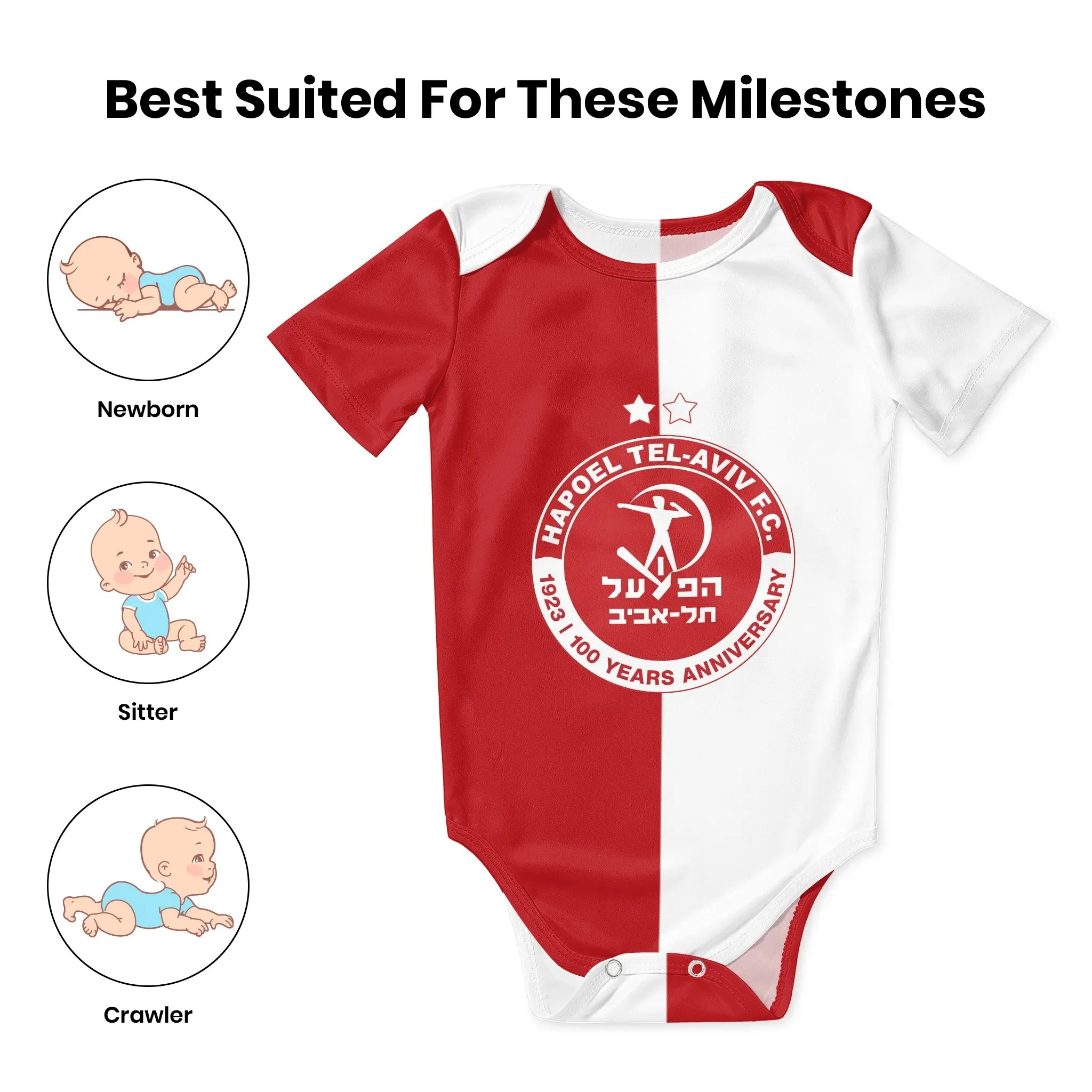 Hapoel Tel Aviv 베이비 바디 슈트 유니섹스 - Baby Clothing Brands 리뷰 및 가격