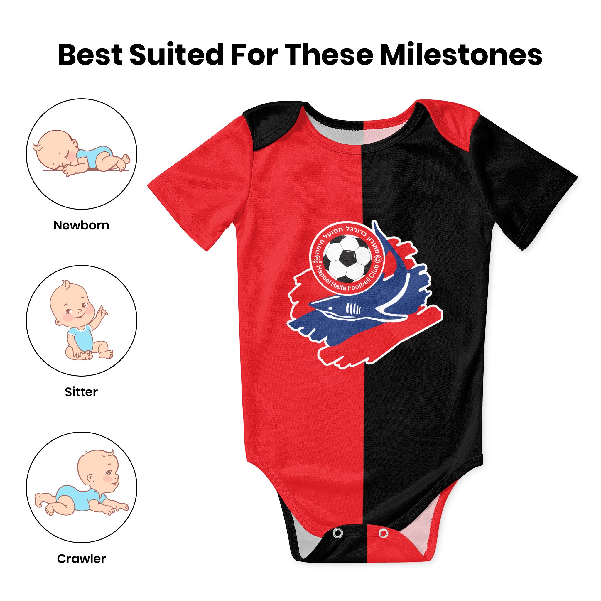 Hapoel Haifa 아기 바디수트, 유니섹스 셔츠, - Baby Clothing Brands 리뷰 및 가격
