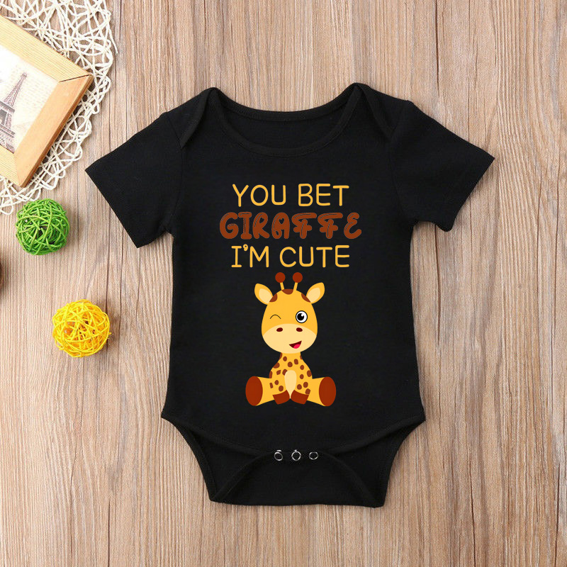 새로운 귀여운 기라파 프린트 아기 onesie 신생아  - Baby Clothing Brands 리뷰 및 가격